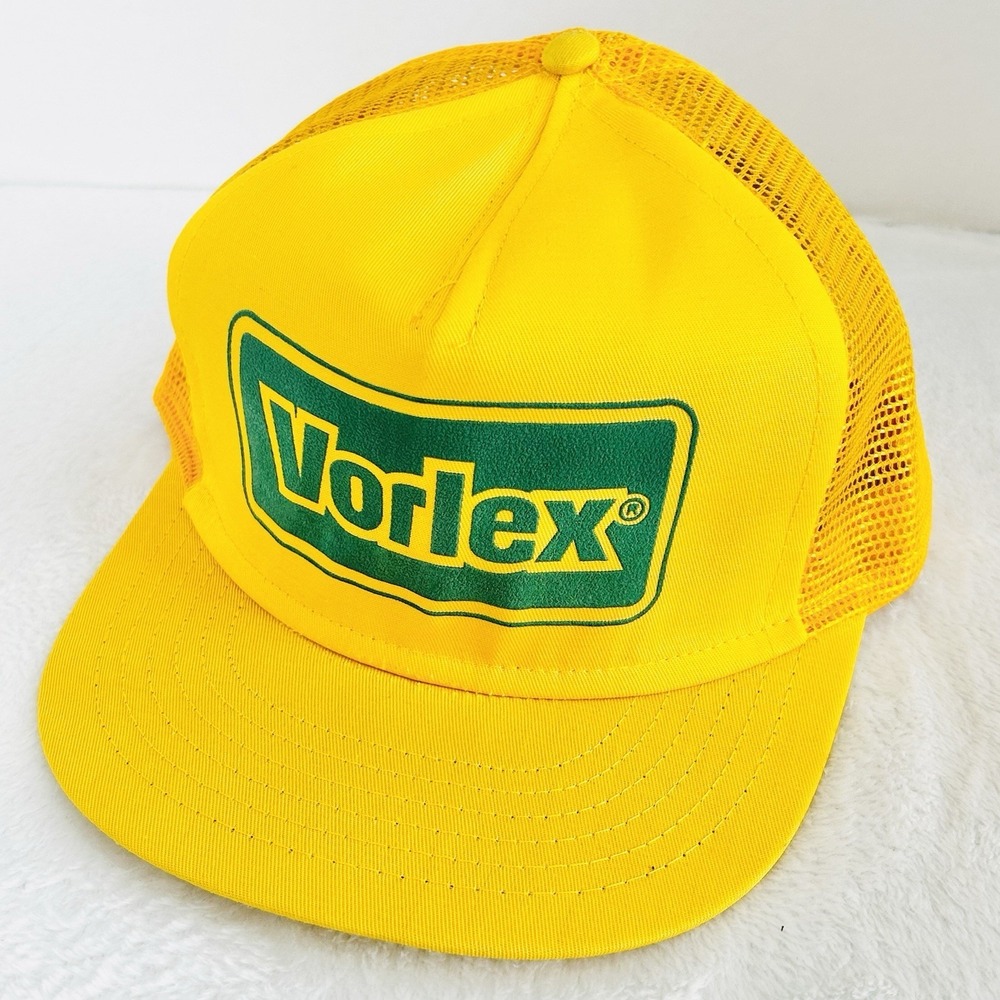 Vorlex Vintage Trucker Hat Cap Snapback Adjustable Yellow Workwear Outdoors